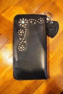 HTC TYPE-1 #26 CR Turquoise Leather Long Wallet  (BLACK)