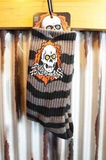 POWELL PERALTA Ripper Cotton Socks Stripes (Charcoal/Black)