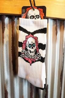 POWELL PERALTA Ripper Cotton Socks Stripes (Pink/Black/White)