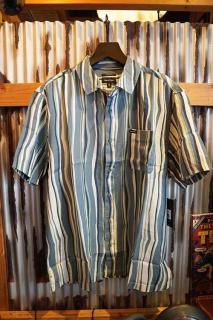 BRIXTON CRU SLUB S/S WVN (BASALT BLUE/PAINTERLY STRIPE)