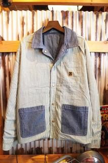 BRIXTON ASSEMBLY REVERSIBLE CHORE JACKET (INDIGO/PINE NEEDLE/WHITECAP)