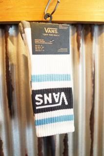 VANS Drop V Crew Socks  (1 PAIR) (White / Parisian Night Blue)