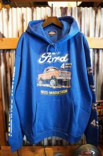 BRIXTON  FORD MUD MARATHON FLEECE HOODIE (FORD BLUE)