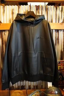 Mac Murray Imitation Leather Hoodie (Black)