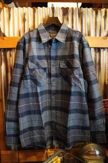 BRIXTON BOWERY L/S FLANNEL (NAVY/CAROLINA BLUE)