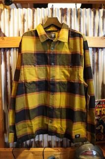 VANS LARKSPUR PLAID FLANNEL SHIRT (Burnt Gold Yellow / Black)