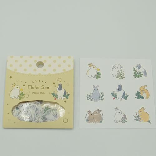フレークシール うさぎと野の花 Sticker 森山 標子 うさぎ雑貨店 Rebekka フレークシール うさぎと野の花 Sticker 森山 標子 うさぎ雑貨店 Rebekka