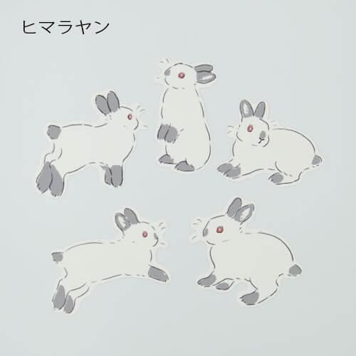 モビールパーツ ネザーランドドワーフ 5ポーズセット 10種類 Rabbit Paper Parts 森山 標子 うさぎ雑貨店 Rebekka