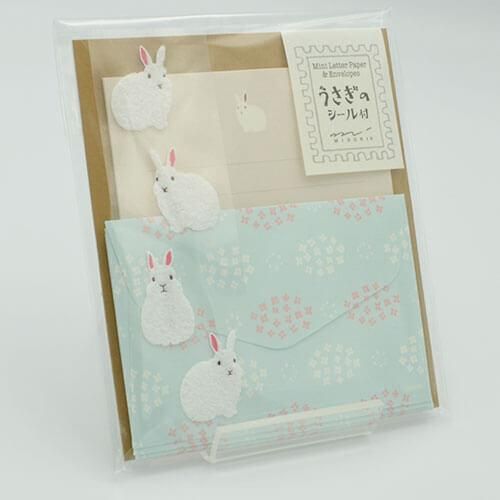 ふわふわシール付き ミニレターセット うさぎ雑貨店 Rebekka ふわふわシール付き ミニレターセット うさぎ雑貨店 Rebekka