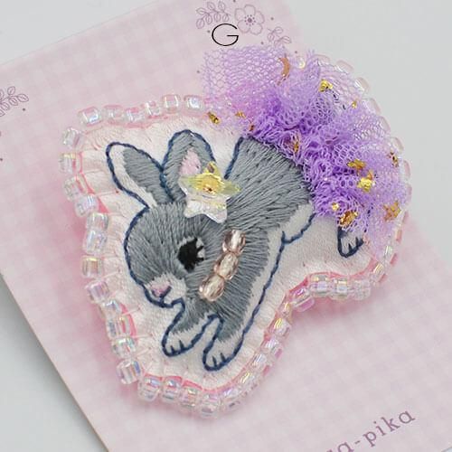 刺繍ブローチ 8種類 [ spica-pika ] - うさぎ雑貨店 Rebekka