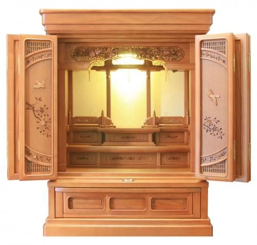 ミニ仏壇 唐木仏壇 樺桜 天寿 23号 高70.5cm 幅53.5cm 奥41cm ミニ仏壇 唐木仏壇 樺桜 天寿 23号 高70.5cm 幅53.5cm 奥41cm