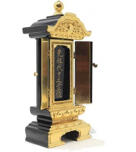 繰り出し位牌　(仏具、仏壇)4 位牌 繰り出し位牌 前金二重回出 4.5寸 本金箔仕上 先祖代々之