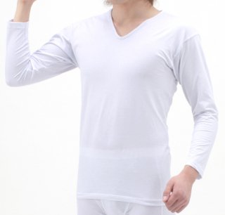 日本製 インナーシャツ（長袖） メンズ  ナノミックス ｜  インナー トップス  吸水速乾 消臭抗菌 特許 肌にやさしい かぶれない ムレない 縫い代