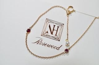 K18 ☆ ルビー/ダイヤモンド☆ ハーフエタニティーリング☆8/31出品取下げ ラスト一点】K18 RoseGold・ルビー x ダイヤモンド・ハーフ