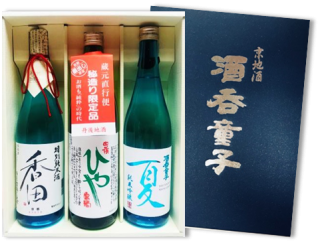 �KHN-42　香田・夏原酒ひや・夏の純米吟醸　3本セット（ギフト箱入）