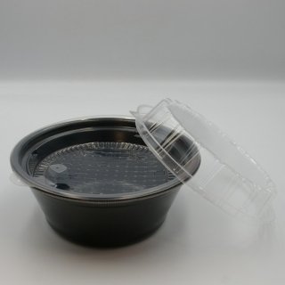 DLV麺20(深型78)黒本体 中皿 嵌合蓋セット（50セット）