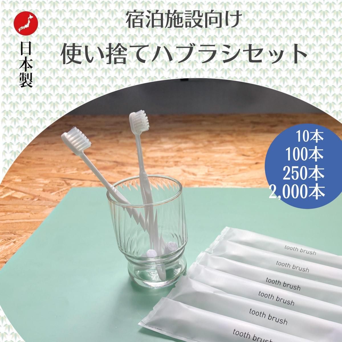 250本セット】 使い捨てハブラシセット -歯磨き粉付き マット袋入り