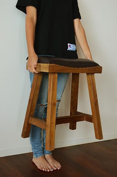 【７月中旬入荷予定】チーク材ポンテスツール（クッション付）