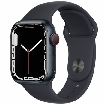 Apple Watch Series 7（GPS + Cellularモデル）- 41mmミッドナイトアルミニウムケースとミッドナイトスポーツバンド - レギュラー