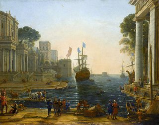 クリュセイスを父親のもとに返すオデュッセウスのいる港の風景