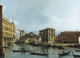 ヴェネツィア、リアルト橋のある大運河の眺め