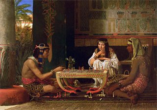チェスをするエジプト人　　原画同寸