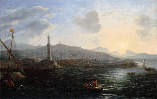 海から見たジェノヴァ港