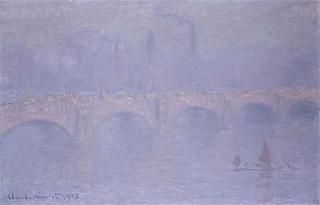 《ウォータールー橋、霧の中の陽光》 9種類から選べる無料額装付き