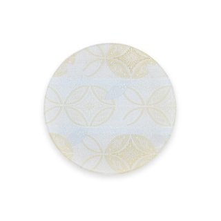 西陣織皿 ORI-ZARA ホワイト ガラス皿 プレート 小皿 20cm 日本製 国産 七宝柄 デザートプレート ケーキ 刺身 平皿 プレゼント 引出物 記念日 水洗い可 白