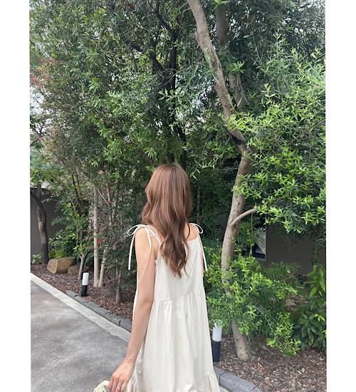 リボンストラップティアードワンピース - TOPCHIC