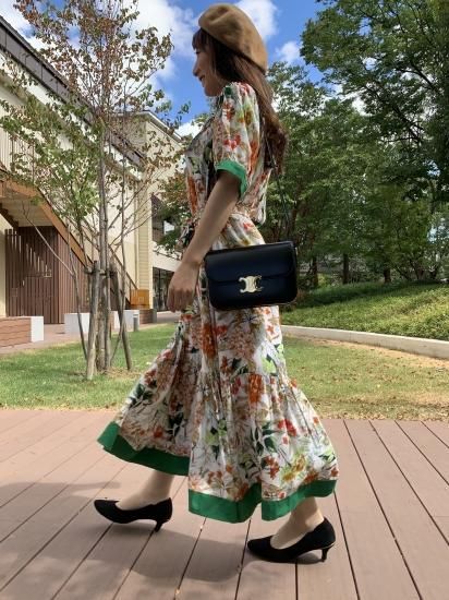 刺しゅう襟付き花柄レトロワンピース - TOPCHIC 刺しゅう襟付き花柄レトロワンピース - TOPCHIC