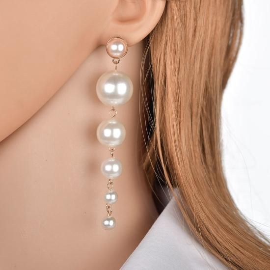 パールロングピアス - TOPCHIC パールロングピアス - TOPCHIC