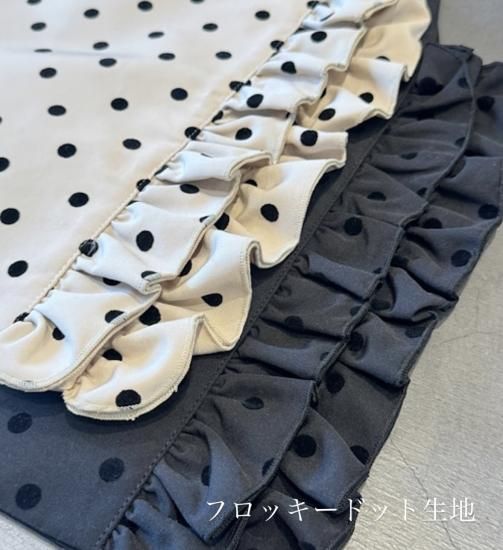 楽天市場】フロッキードットフリル付き 手提げバッグ 横型