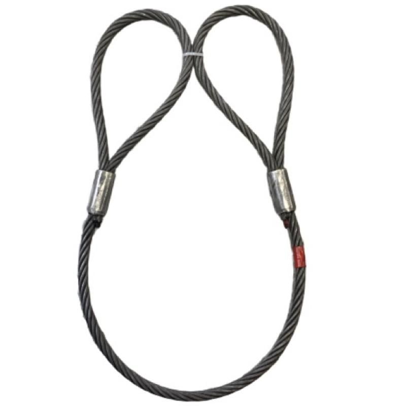 ワイヤーロープ 牽引ワイヤーロープ 玉掛け 20mm 3m 20mm 4m 玉掛策 JIS 2本セット 20mm(7分)×4.0m 編込み加工 吊りワイヤー