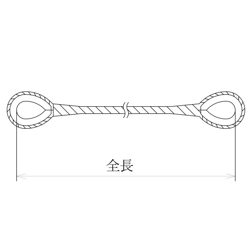 玉掛け用ワイヤーロープ 東京製綱 6×24 O/O 両シンブル巻差し 径10mm