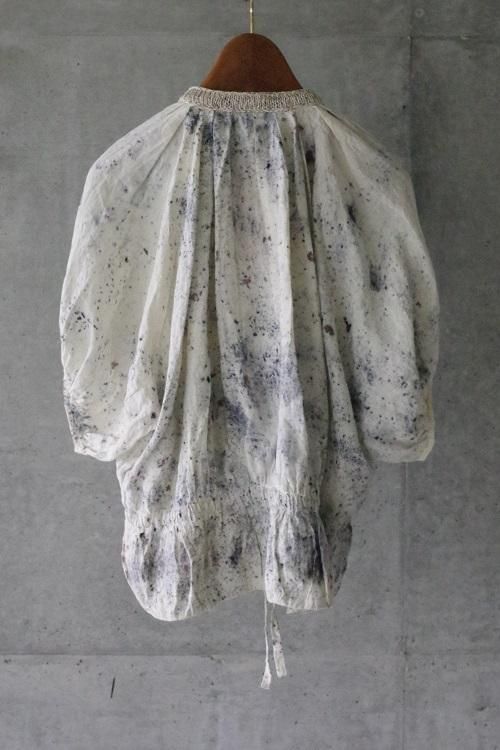 Linen puff blouse (cobalt) - Porta nova online store