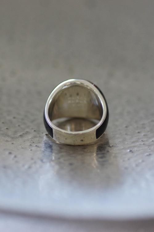 gatsby ring L / with diamonds (black) - Porta nova online store