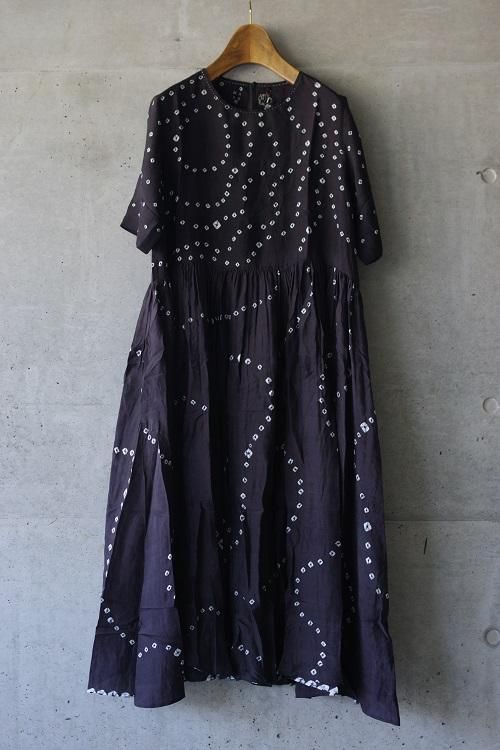 【新品】MAKU textiles 刺子手織シルクコットンAラインドレス 新品】MAKU textiles 刺子手織シルクコットンAラインドレス maku