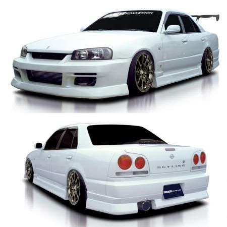 INTRUDER】 FRP製 フロントバンパースポイラー NISSAN R34 INTRUDER】 FRP製 フロントバンパースポイラー NISSAN R34