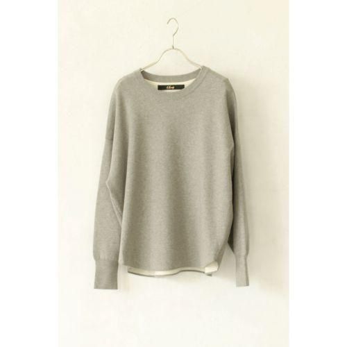 cotton double face knit - crew pullover