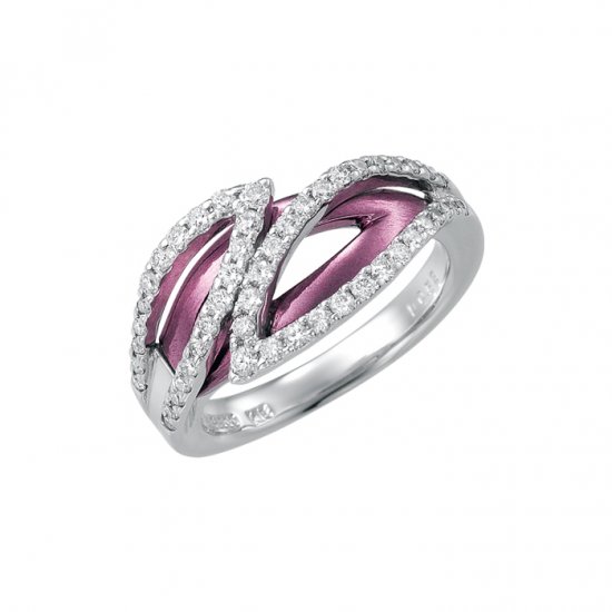日本初 紫色の18金 プラチナ・K18パープルゴールドダイヤモンドリング