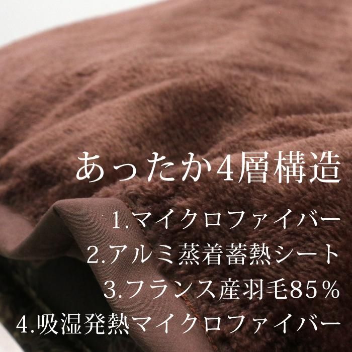 モリリン羽毛アルミ蒸着蓄熱暖ハイパーメタルウォームふわぽか敷きパッド＜クイーン＞ モリリン フランス産羽毛と アルミ蒸着蓄熱シートで しっかり