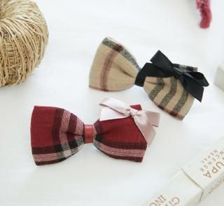 CHECK HAIR RIBBON 