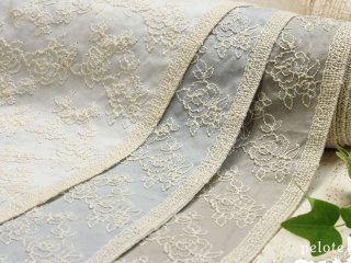 コットンローン ローズ刺繍｜生地 布 レース生地 バラ柄 花柄 刺しゅう ハンドメイド 綿100％ 日本製
