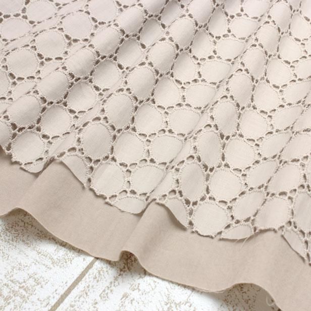 生地 布｜新色追加】60ローン カットワークサークルレース