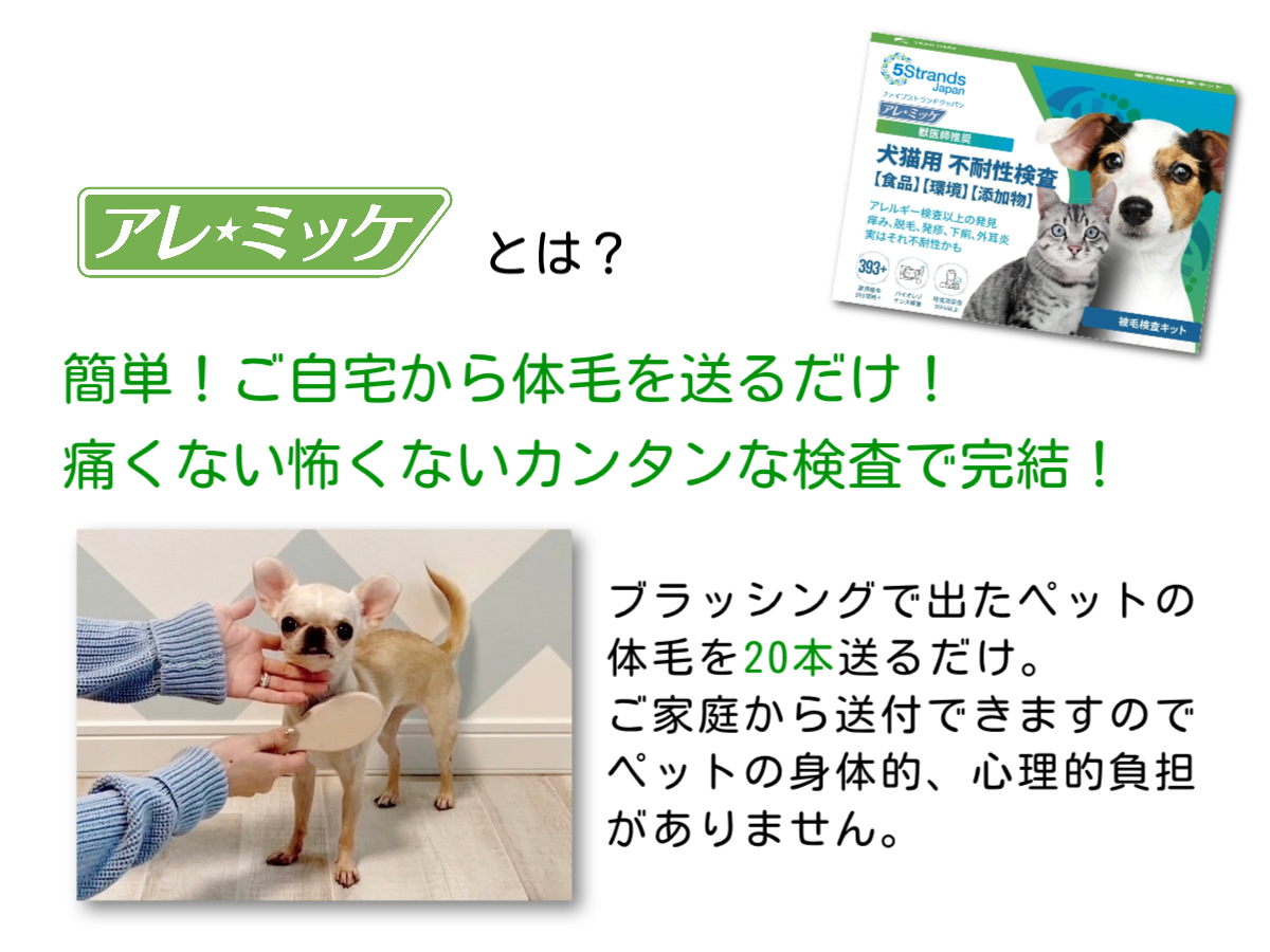 アレミッケの犬猫用被毛不耐性検査 アレミッケの犬猫用被毛不耐性検査