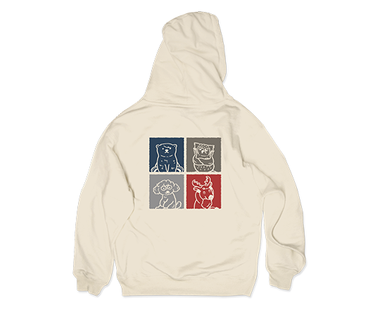 THE KEBABS ギュンかわワンちゃんパーカー どうぶつがいっぱいパーカー - THE KEBABS official online shop
