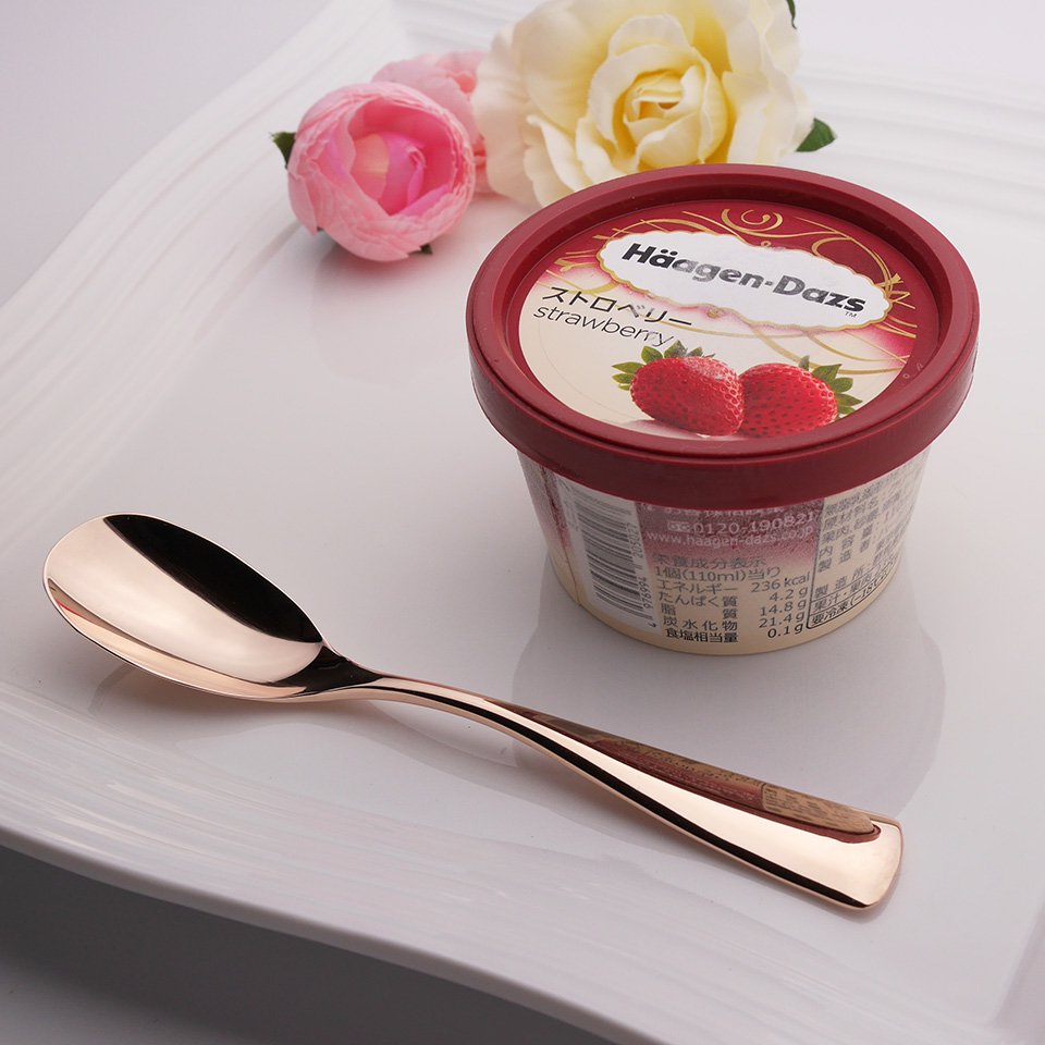 【名入れ無料】アイスクリームスプーン1本　ピンクゴールド　カパーザカトラリー
