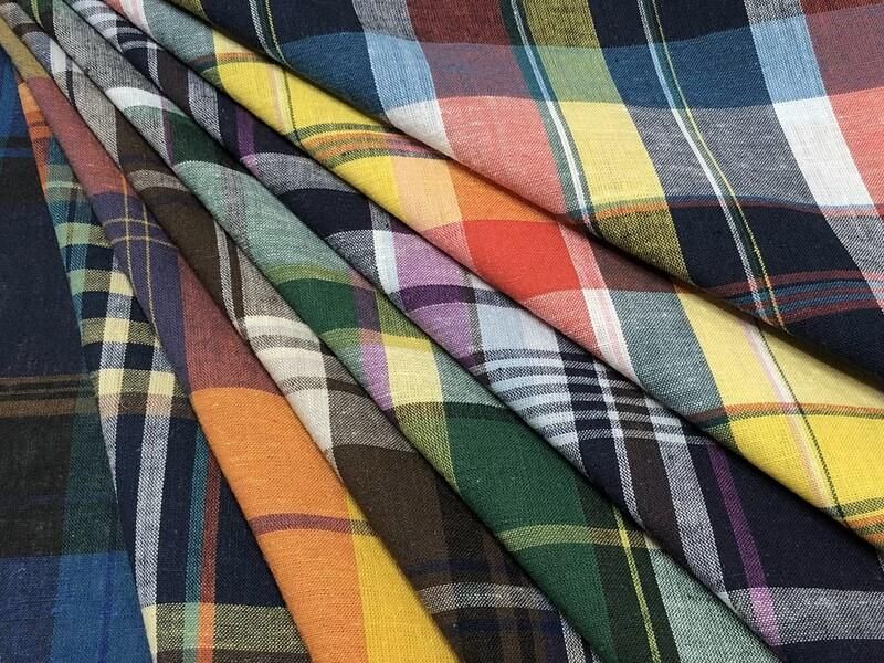綿麻コットンマドラスチェック | 日本製 - mulberry fabric