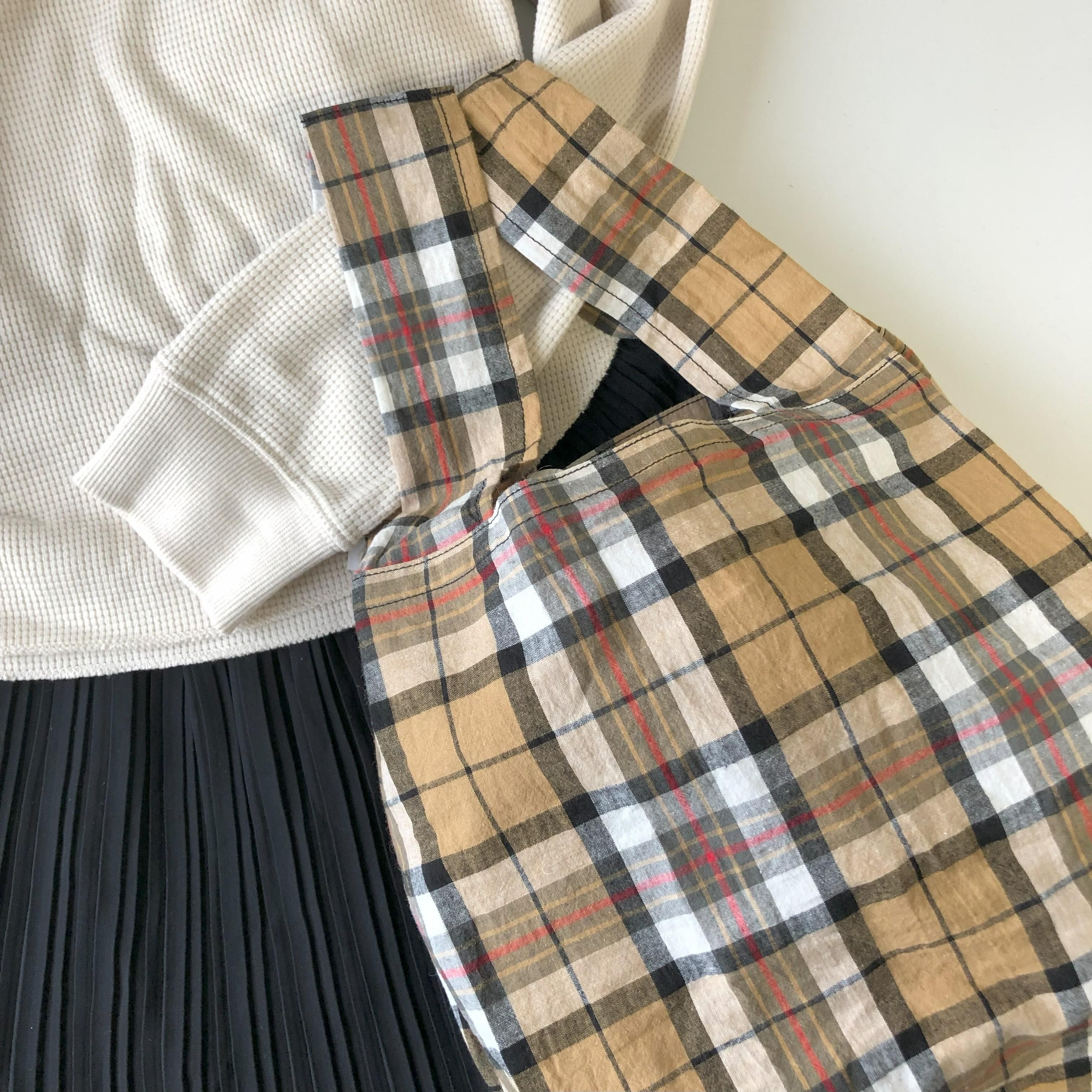 播州織コットンリネンチェックエコバッグ | mulberry marche